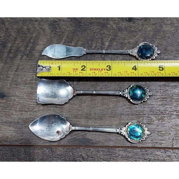 Sterling Silver Antique Souvenir Spoon Made in New Zealand Mother of Pearl - Picture 9 of 9